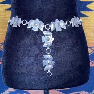 Vintage Fiesta Thunderbird Concho Belt. Southwestern Boho Festival Style. USA.